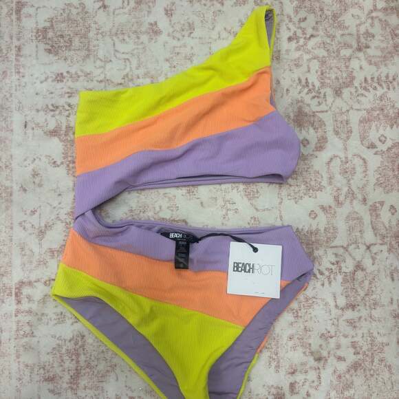 Beach Riot Joyce One-Piece Swimsuit Sundazed Colorblock - Picture 1 of 5